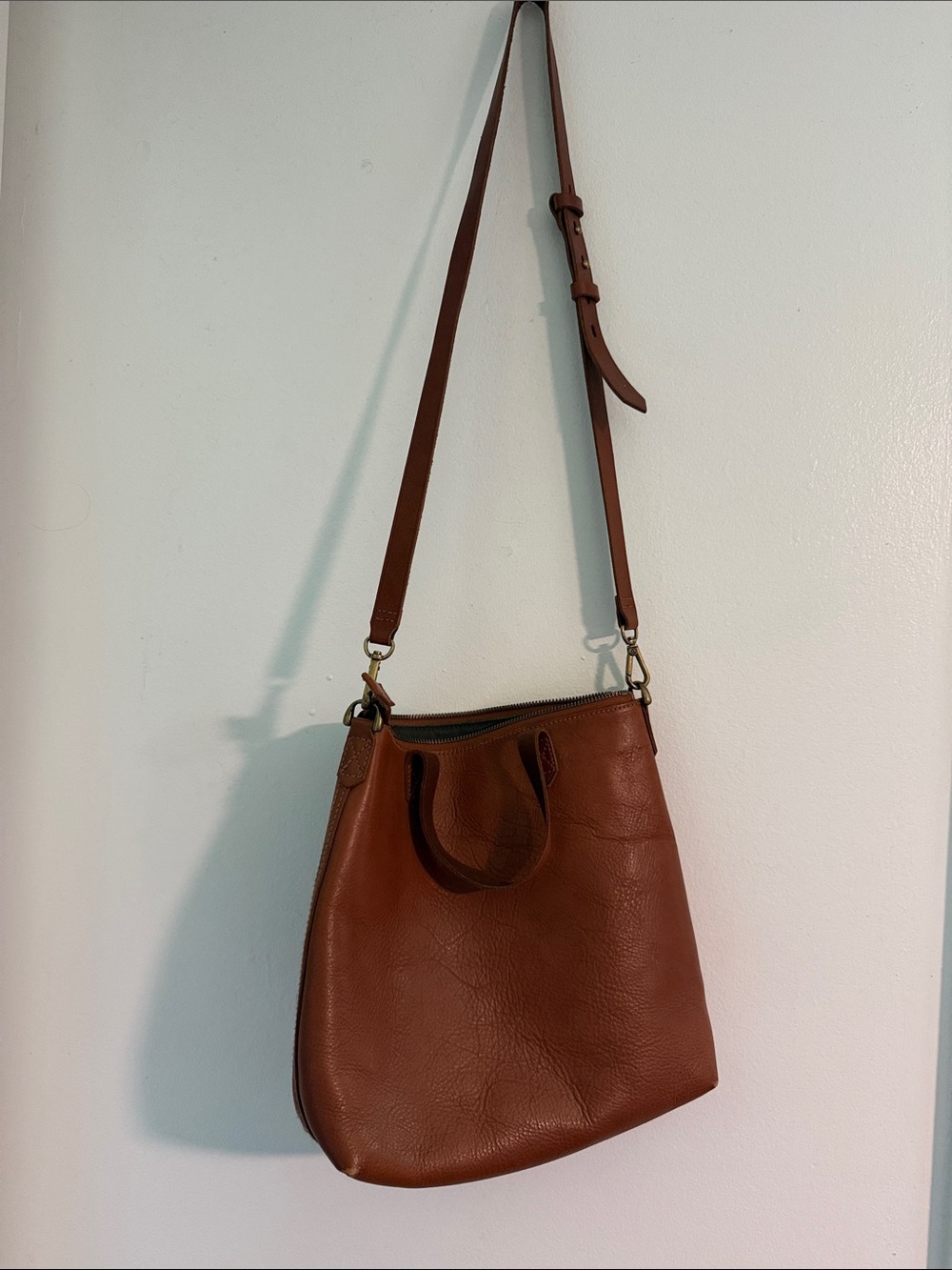 Madewell Leather Crossbody Tote Bag in Brown